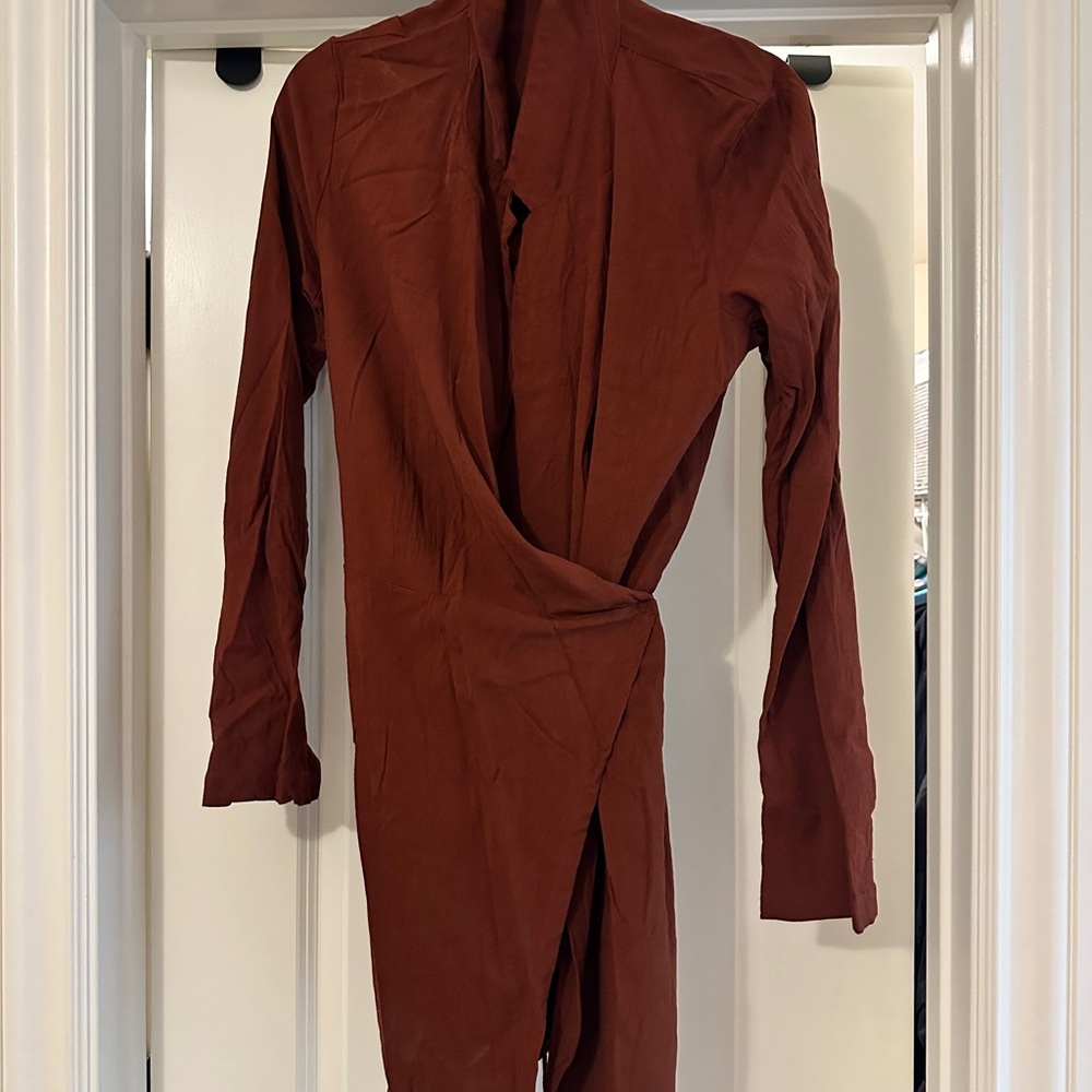 Free People Rust Wrap Dress